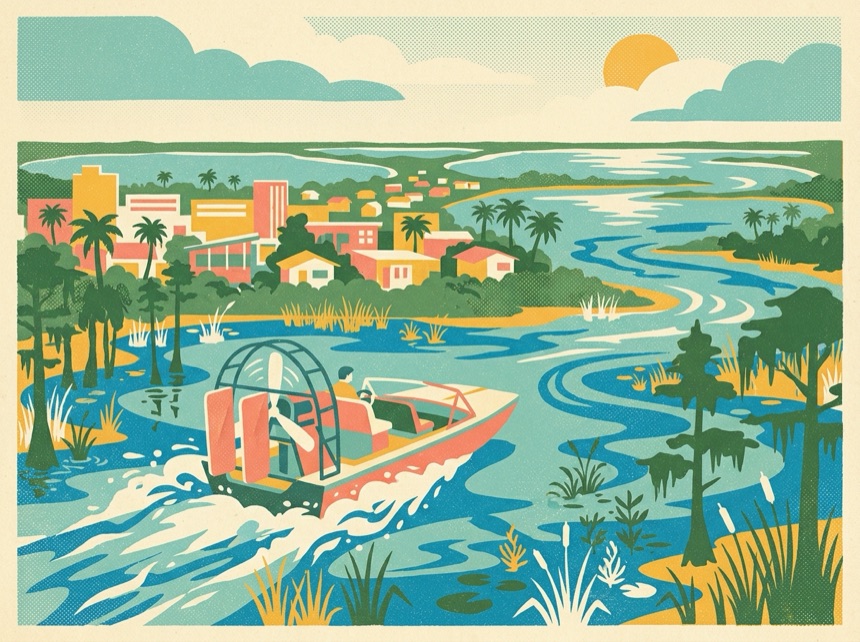Airboat rides on the lakes