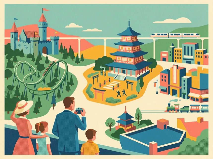 The rides & the themed lands